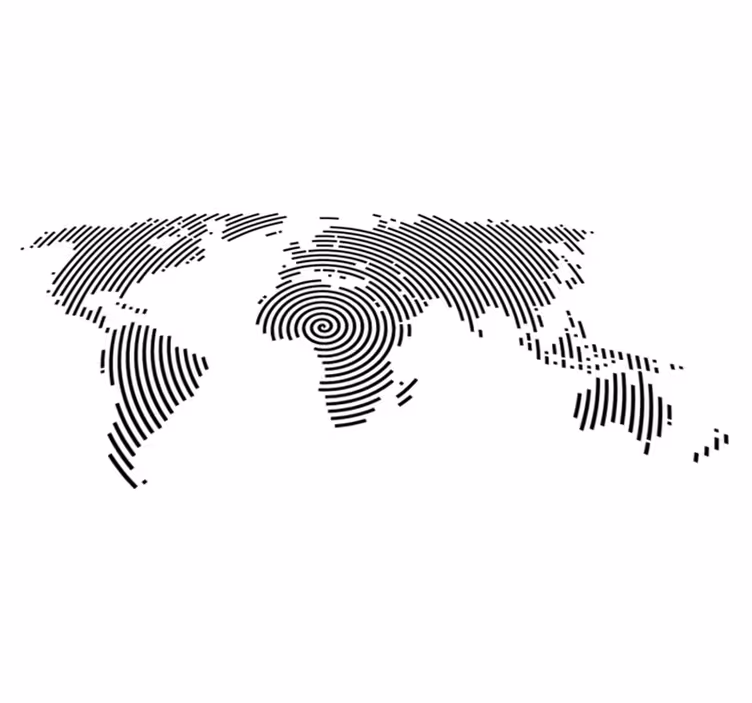 World map vinyl rug modern world map - TenStickers