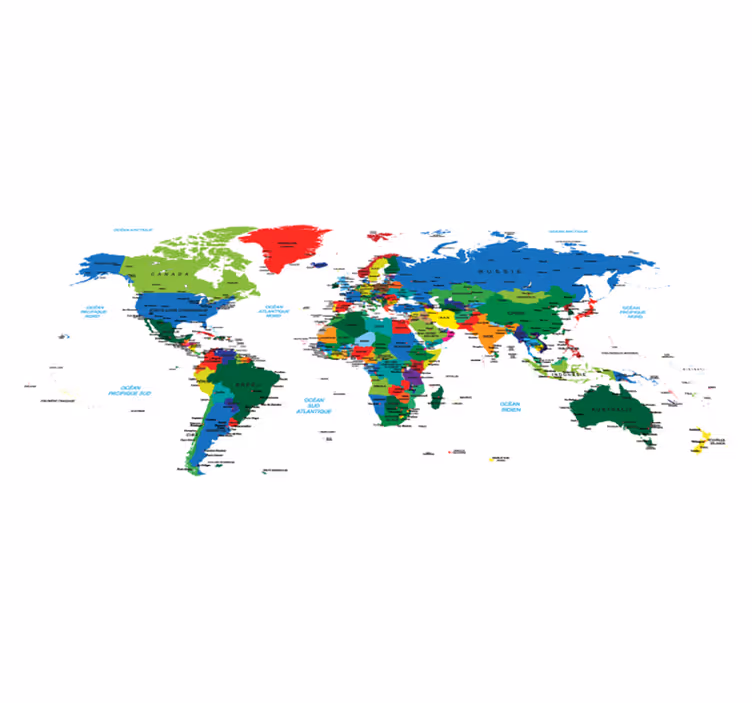 Tapis vinyle carte du monde world map vinyl rug - TenStickers