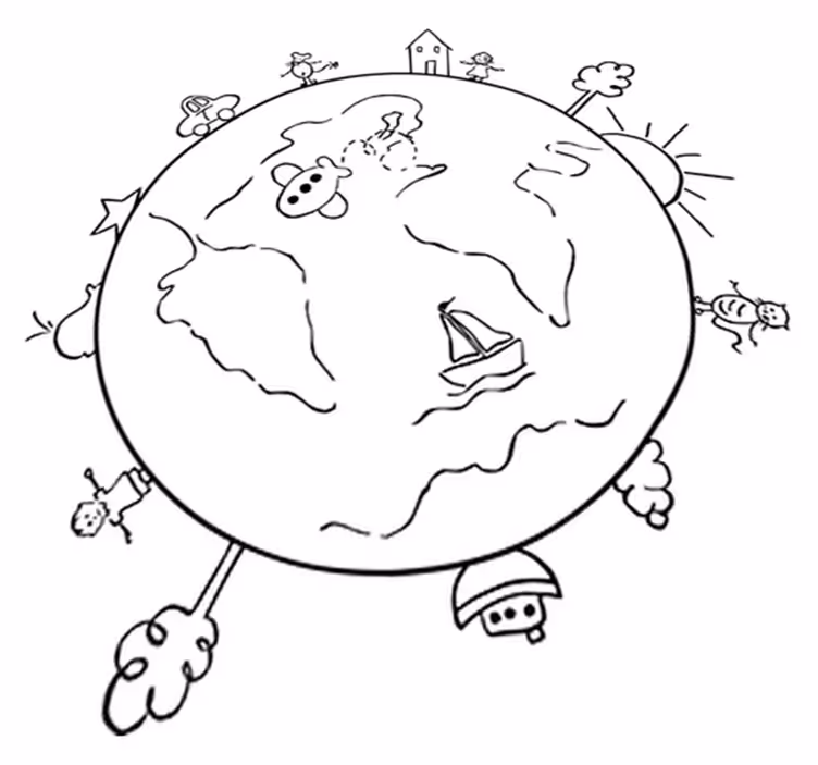 Kids vinyl rug world travel decorative vinyl - TenStickers