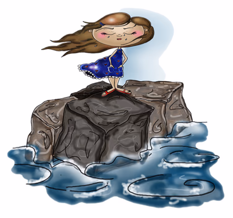 Kids vinyl rug girl in the sea - TenStickers