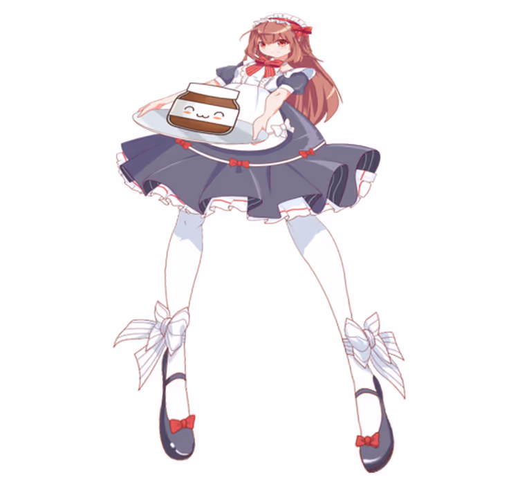 Kids vinyl rug anime girl with nutella - TenStickers