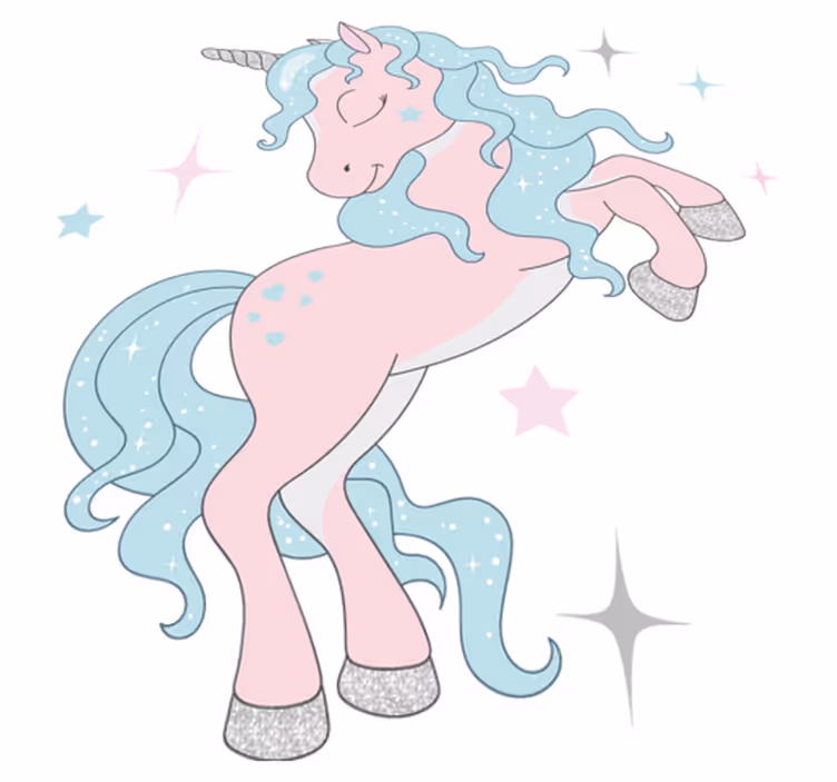 Kids vinyl rug with glimmer unicorns pattern - TenStickers