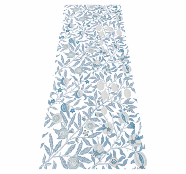 Bathroom vinyl rug with blue flowers victorian style - TenStickers