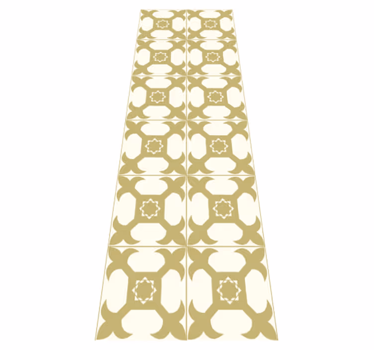 Bright elegant tiles pattern bathroom vinyl rug - TenStickers