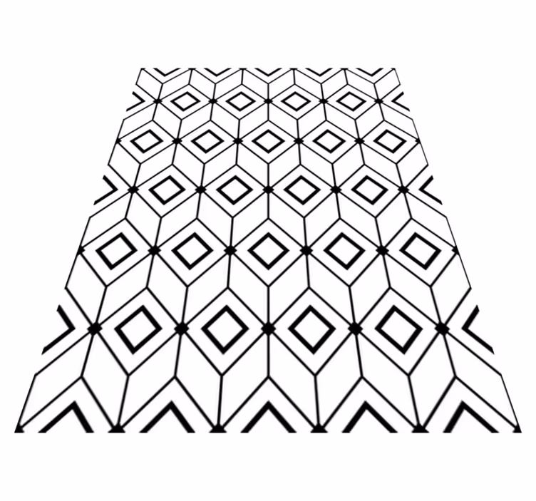 Geometric vinyl rug with modern diamond patterns - TenStickers