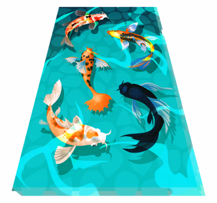 Koi shower bathroom vinyl rug - TenStickers
