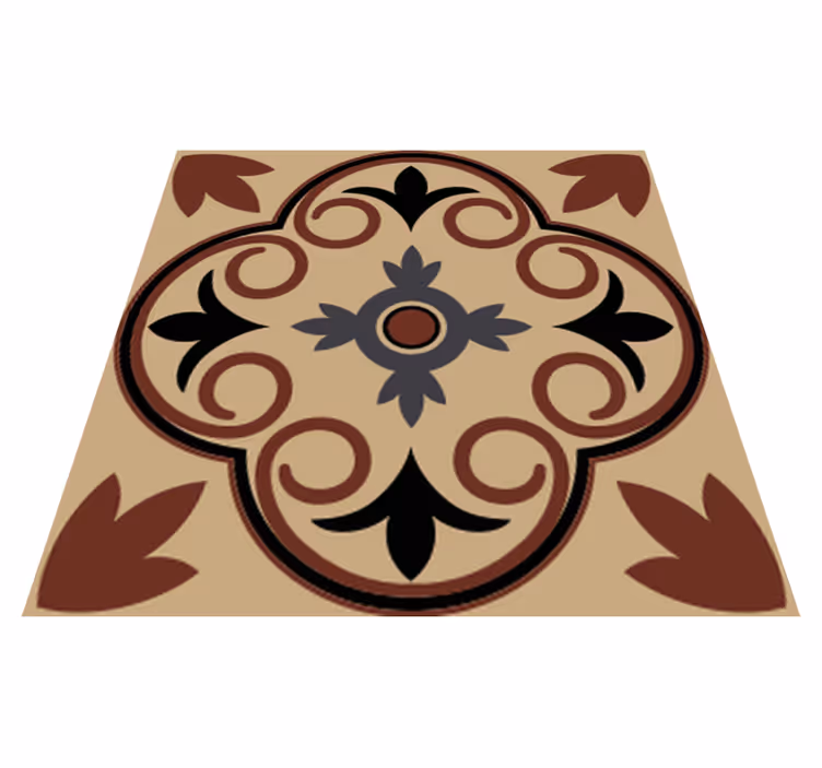 Bathroom vinyl rug in vintage hydraulic cement pattern - TenStickers