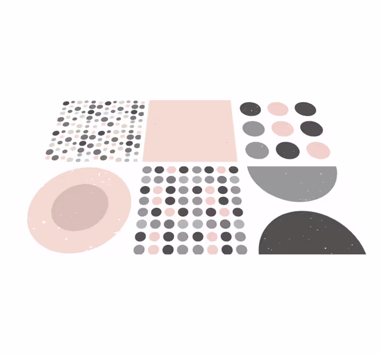 Bathroom vinyl rug with scandinavian rebekka tiles - TenStickers