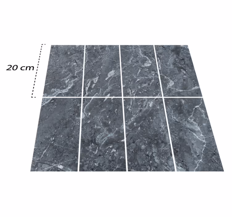 Bathroom vinyl rug grey marble tiles - TenStickers