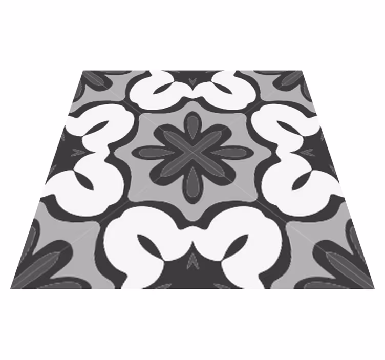 Bathroom vinyl rug in hydraulic gray gracia style - TenStickers