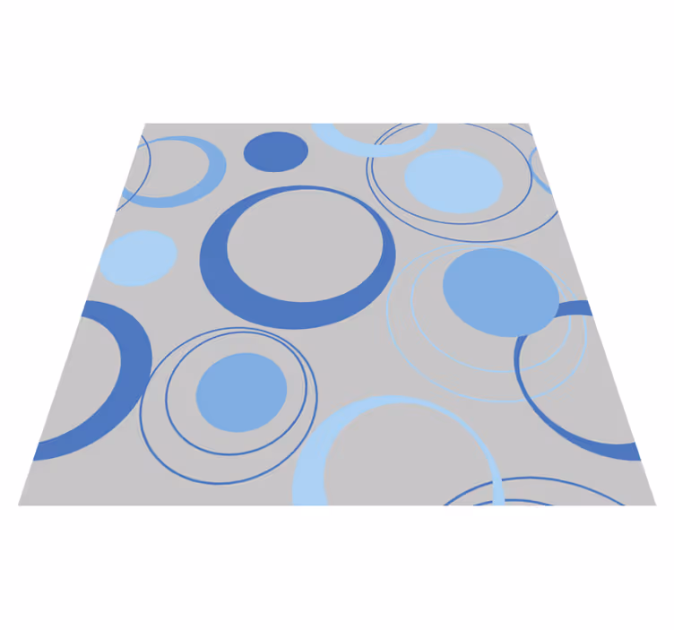 Bathroom vinyl rug with subtle blue bubbles - TenStickers