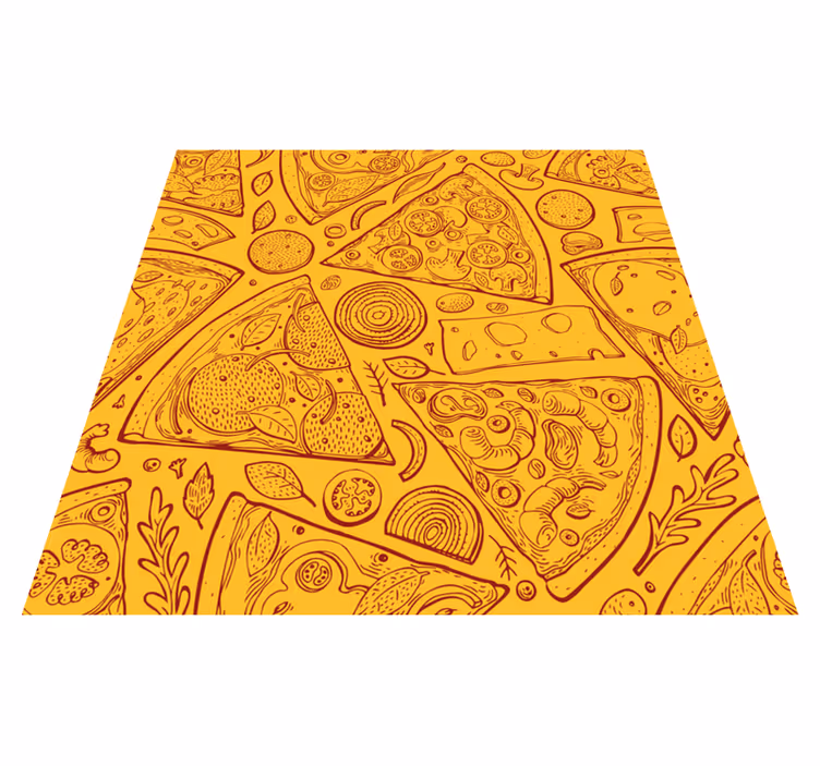 Italian food icons kitchen vinyl rug - TenStickers