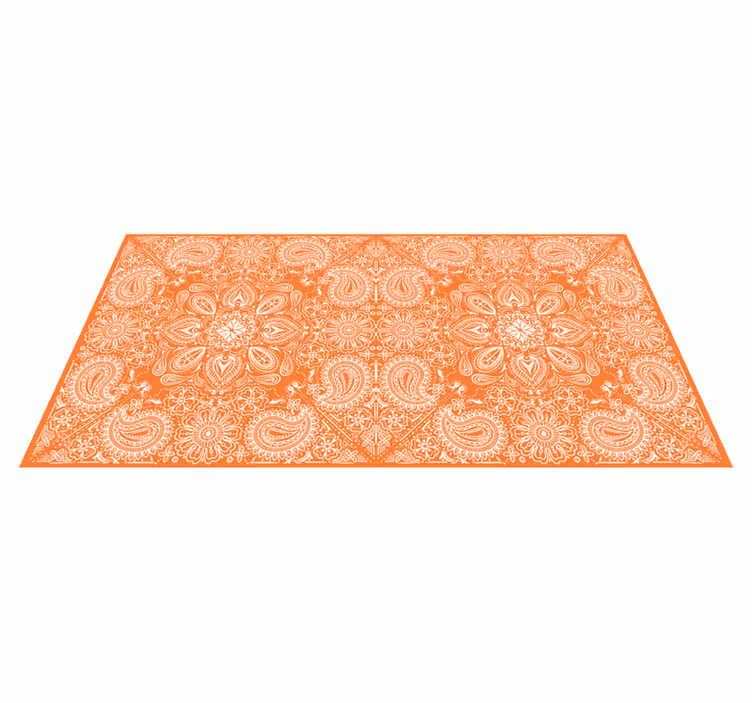 Kitchen vinyl rug in paisley tile design - TenStickers