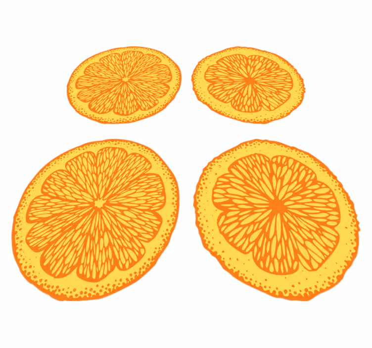 Kitchen vinyl rug with orange hand-drawn stickers - TenStickers