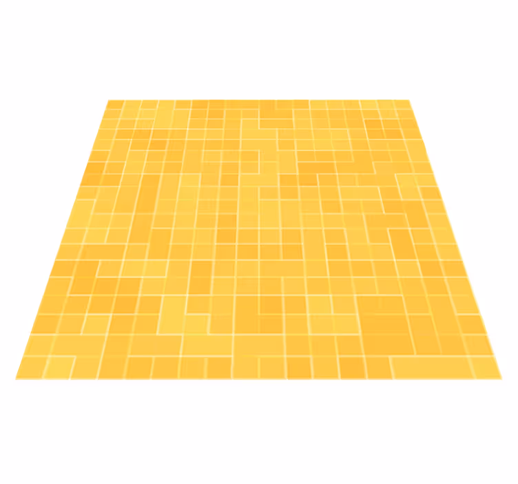 Kitchen vinyl rug in yellow gold mosaic design - TenStickers
