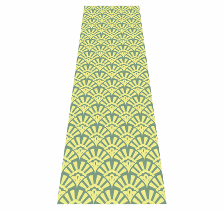 Lemon color 70s pattern kitchen vinyl rug - TenStickers