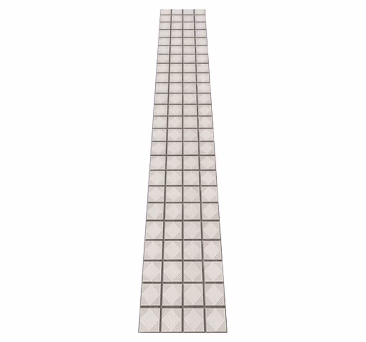 Kitchen vinyl rug with white minimal abstract tiles - TenStickers