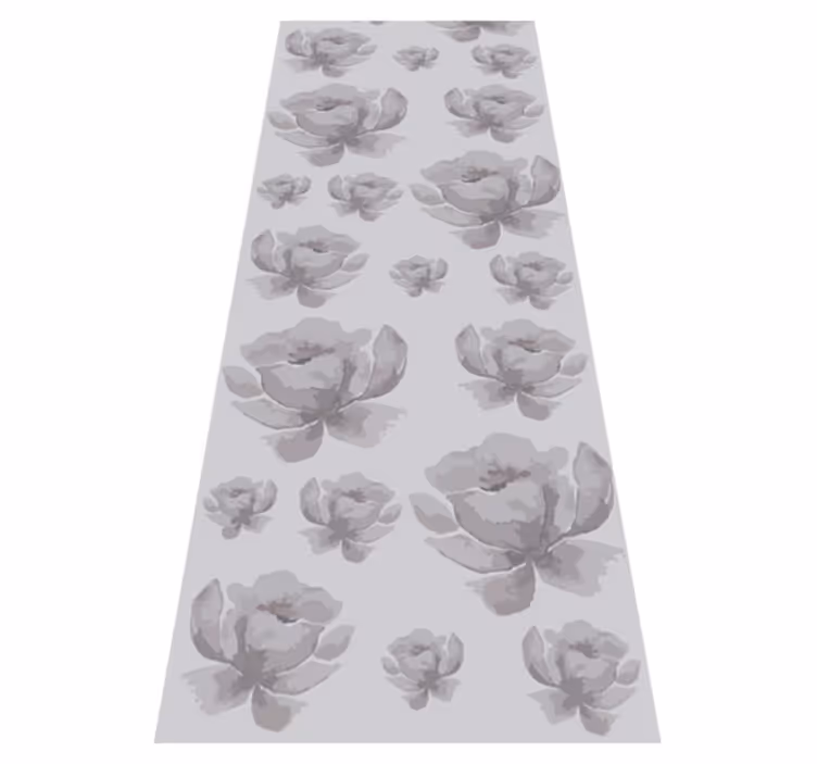 Bedroom vinyl rug in gray 80's floral design - TenStickers