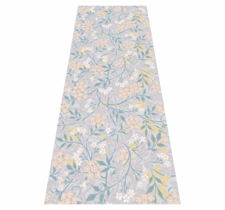 Bedroom vinyl rug with elegant 80's floral pattern - TenStickers