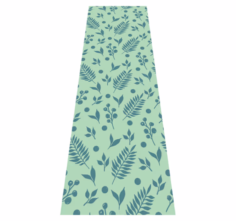 Office vinyl rug green leaves on green - TenStickers