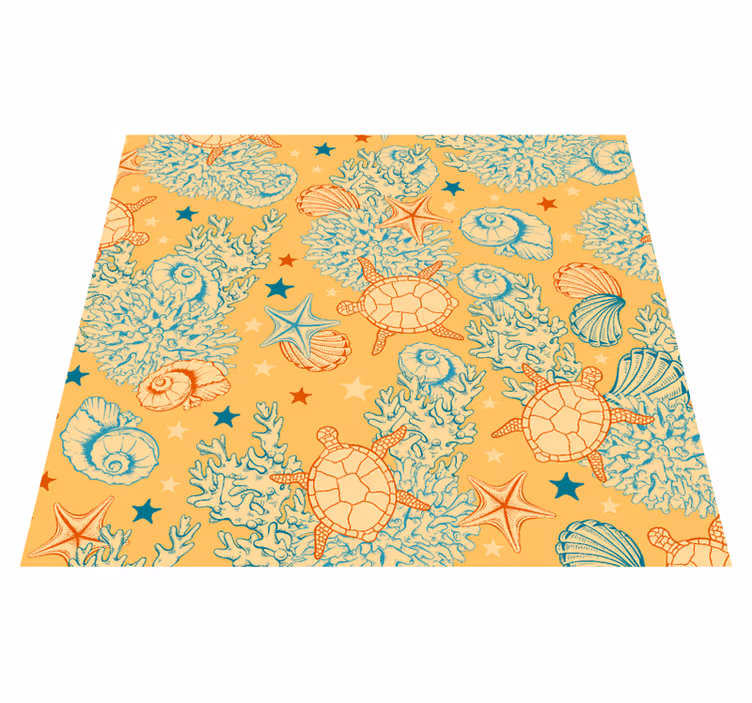 Bedroom vinyl rug in soft undersea colors - TenStickers