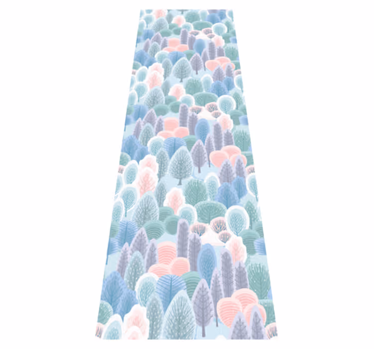 Bedroom vinyl rug in pastel winter forest design - TenStickers