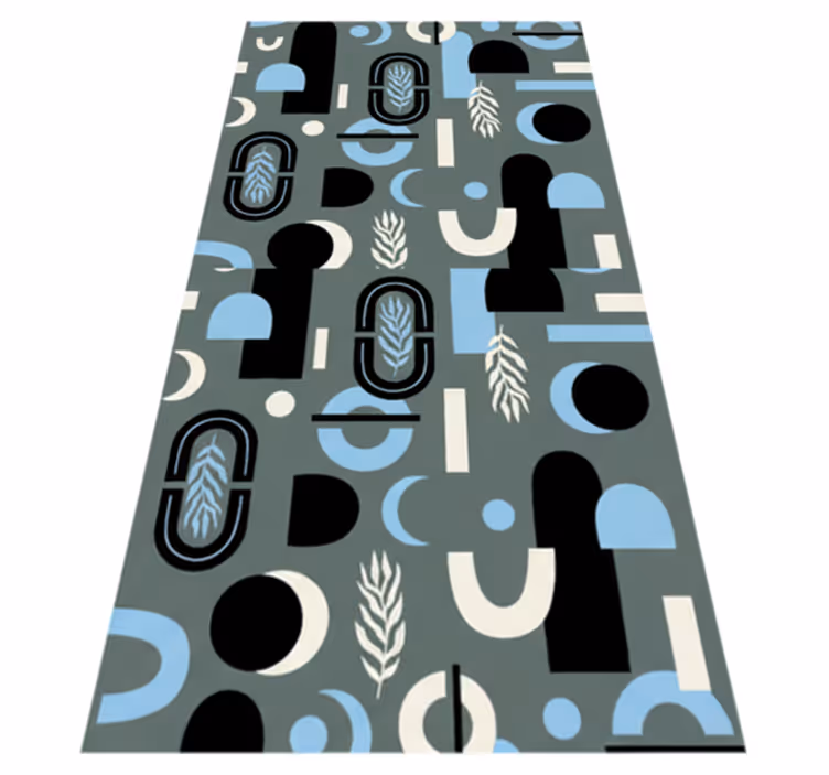 Bedroom vinyl rug with geometric abstract design - TenStickers