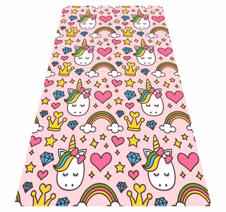 Cute rainbows and unicorns vinyl rug - TenStickers