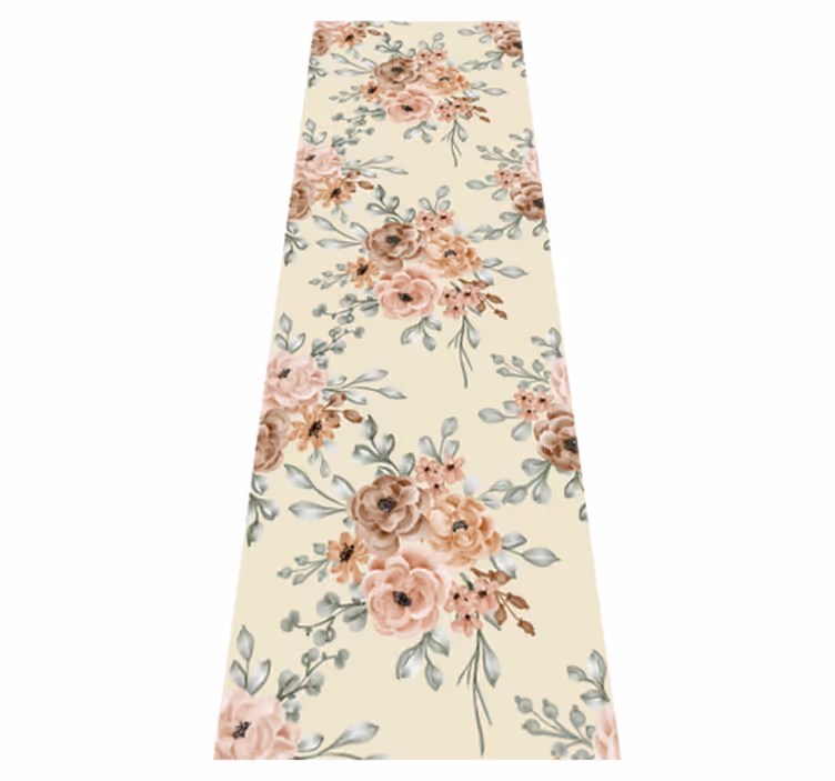 Bedroom vinyl rug romantic large rose painting - TenStickers
