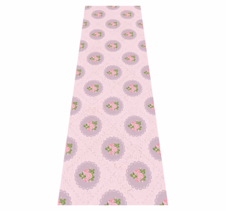 Bedroom vinyl rug in shabby chic pink squares - TenStickers