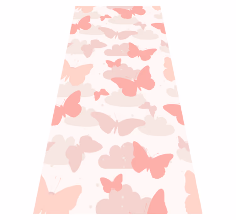 Bedroom vinyl rug with pastel butterfly design - TenStickers
