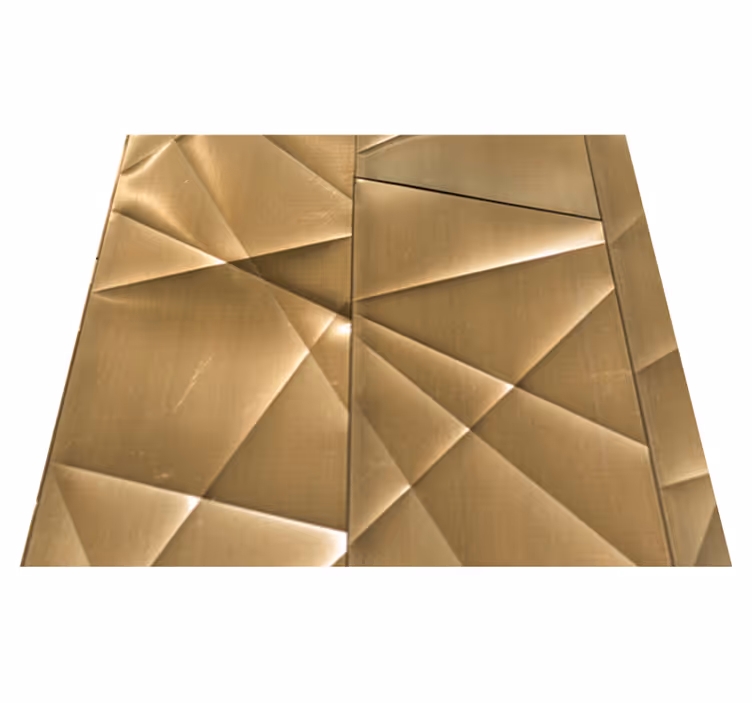 Bedroom vinyl rug with 3d golden polygon design - TenStickers