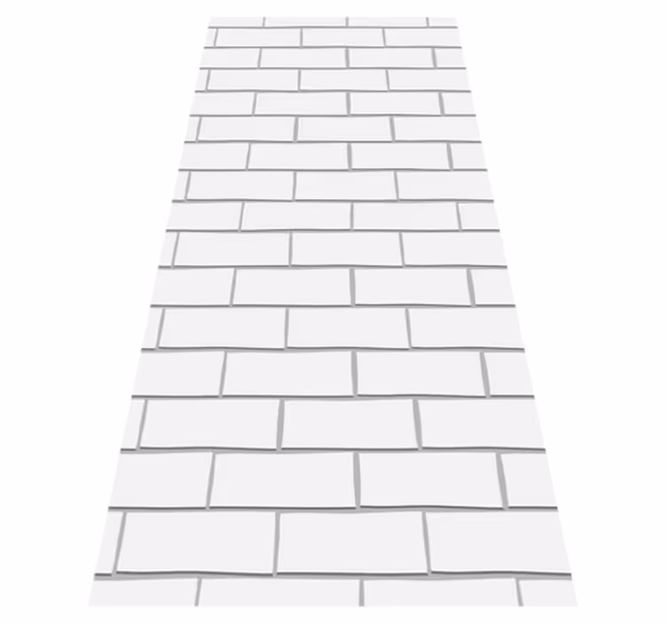 White thick bricks bedroom vinyl rug - TenStickers