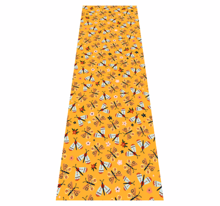 Bedroom vinyl rug with hand drawn butterflies - TenStickers