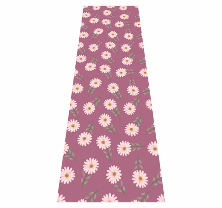 Bedroom vinyl rug with little pink daisies pattern - TenStickers