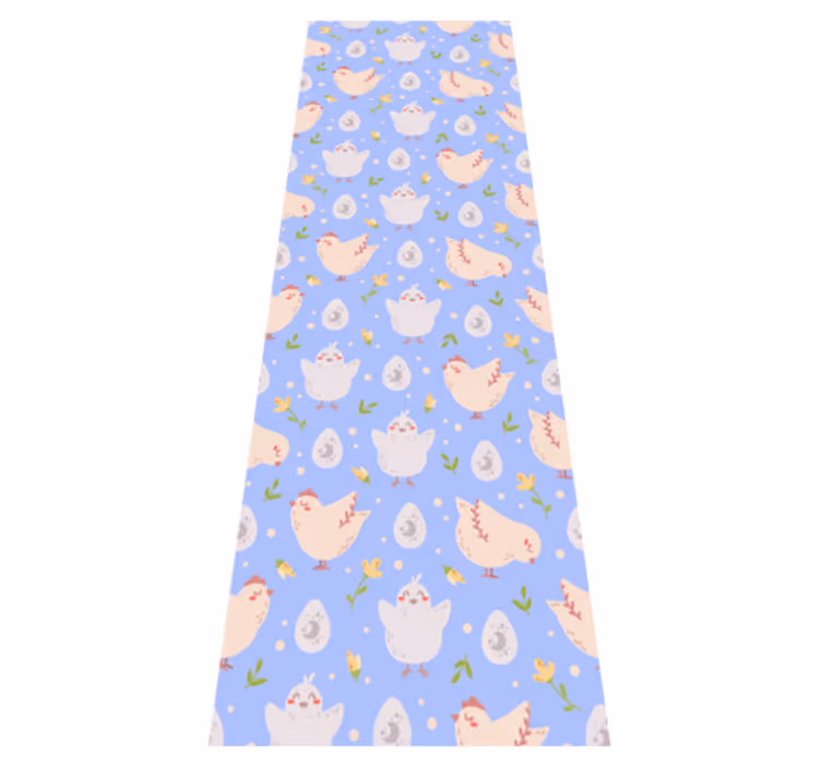 Bedroom vinyl rug with chicken characters for kids - TenStickers