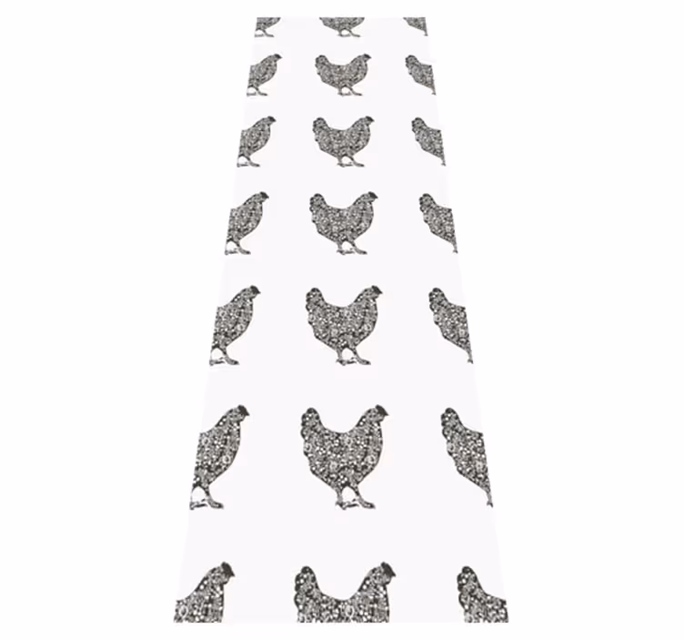 Bedroom vinyl rug with black chicken design - TenStickers