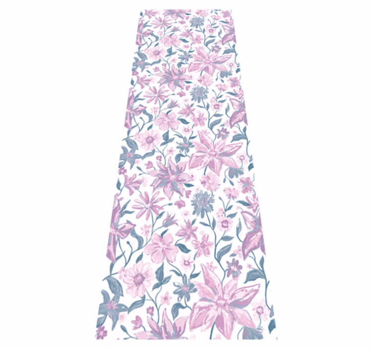 Bedroom vinyl rug in pink and grey roses - TenStickers