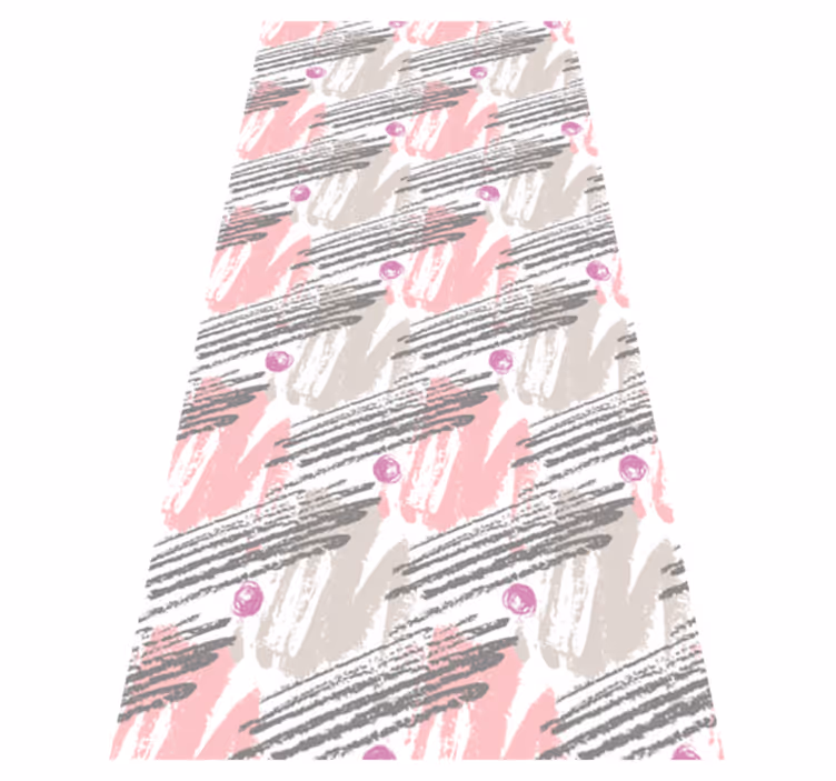 Bedroom vinyl rug in pink and grey paint strokes - TenStickers