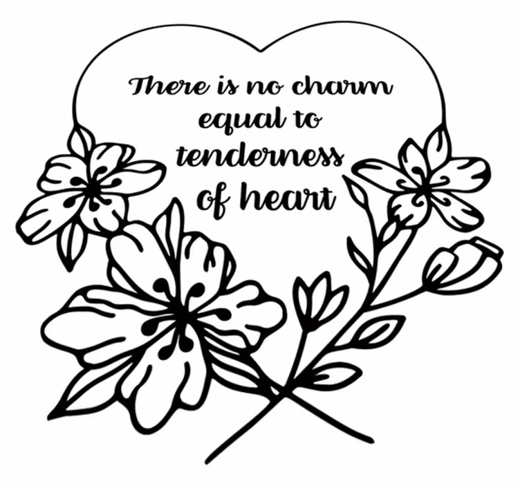 Bedroom vinyl rug with jane austen heart design - TenStickers