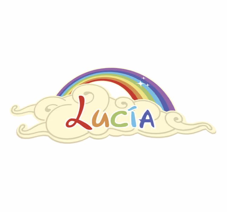 Personalized Rainbow Cloud Design nursery vinyl rug - TenStickers