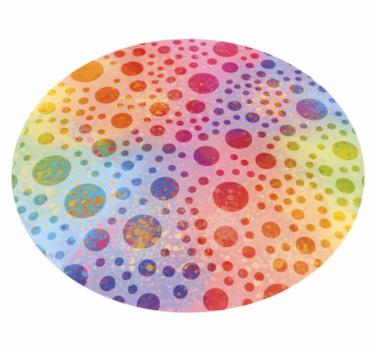 Colorful Dotted Circular Design circular vinyl rug - TenStickers