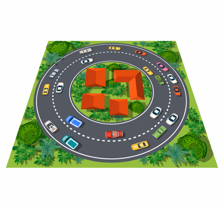 Playful Circuit kids vinyl rug - TenStickers