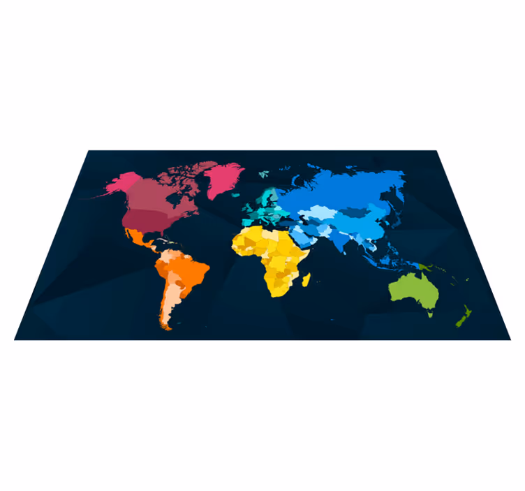 Modern colorful world map carpet map - TenStickers