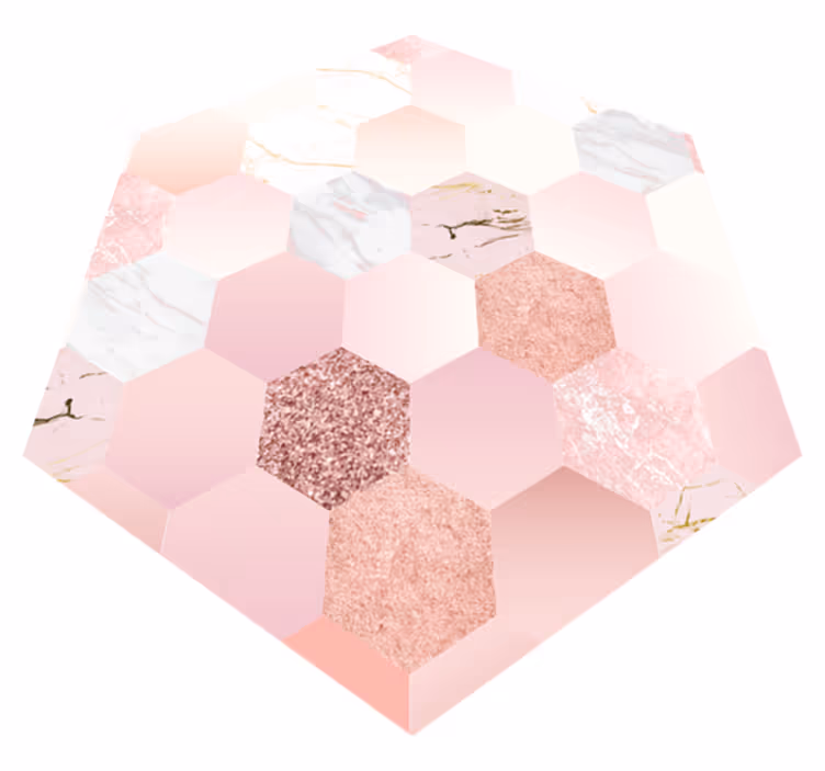 Hexagonal Pastel minimal vinyl rug - TenStickers