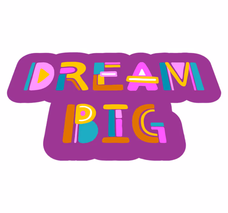 Dream Big Typography kids vinyl rug - TenStickers