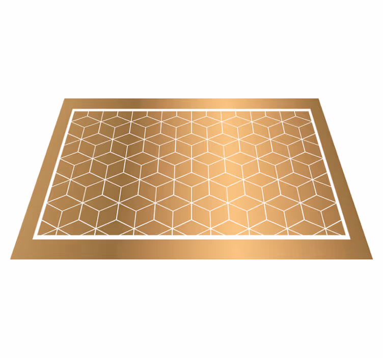 Geometric Cuboid Illusion geometric vinyl rug - TenStickers