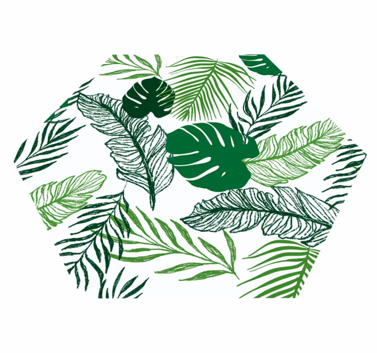 Fine leaf modern vinyl rug - TenStickers