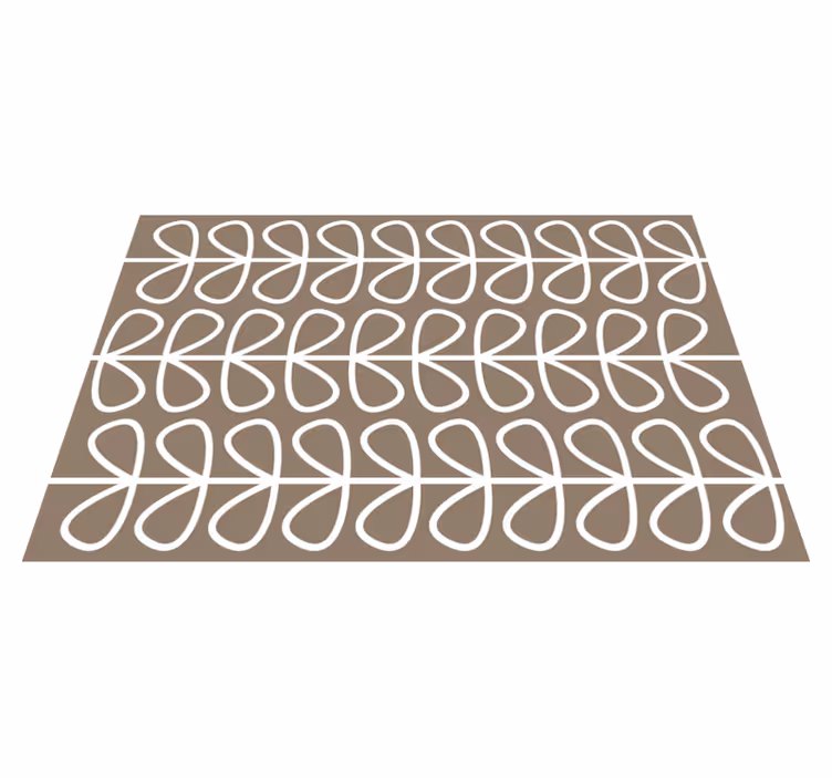Beige leaves pattern ethnic vinyl rugs - TenStickers