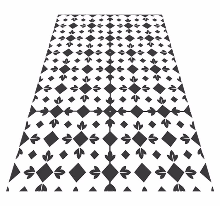 Black and white tiles vinyl rug for dining room - TenStickers